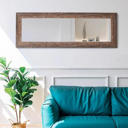 Syndra Modern Full Length Mirror Wood Frame, 65x24'' Large Floor Mirror with HD Tempered Glass & Wall Mount, Rectangular Standing Mirror for Bedroom, Living Room, Entryway, Farmhouse(Grey White Oak)