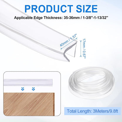 uxcell Clear Edge Trim, 13.1Ft Silicone U Channel Edge Protector, Edges Guards Fits 1/32"-3/32" for Car Doors Sheet Metal Parts (3/16" W x 3/8" H)