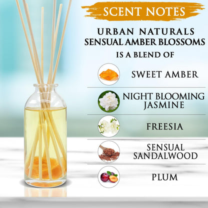 Urban Naturals Smoked Vanilla Reed Diffuser Set with Vanilla Bean, Sandalwood & Leather | Made in the USA - Colors B