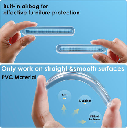 4PCS Long Furniture Bumpers - Wall Protector Guards, Fridge Door Stopper, 5.5x0.7x0.2inches