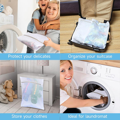 GOGOODA 2 Pack Extra Large Mesh Laundry Bag 43 x 35 in – XXXXL Washing Bag | Jumbo for Bedding, Blankets, Clothes, Pet Items, Travel & Storage – Washer Protector Bag for Washing Machine