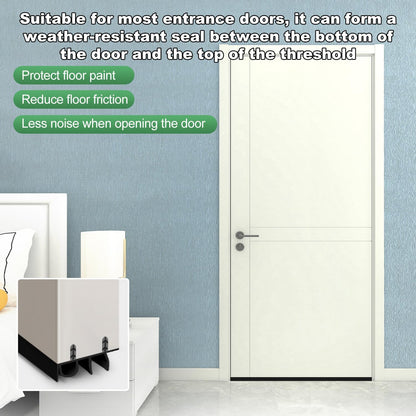 Door Draft Stopper, Cuttable Concealed Kerf/Channel Fit Under Door Seal, Draft Stopper Threshold Seal Bottom of Door Weatherstrip Kerf Weather Stripping Doors 39” Length (White, 39 inch)