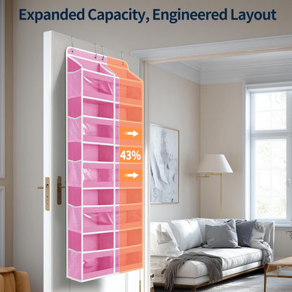 Yecaye 5-Tier Over The Door Organizer Dual-Column, 80lbs Load Over The Door Storage of 10 Compartments, Heavy Duty Door Organizer Hanging for Bedroom Closet Dorm Bathroom Pantry, Grey 1 Pack