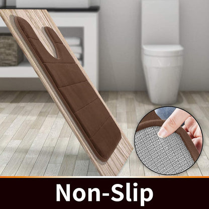 Yimobra Memory Foam Bath Mat, Super Soft Absorbent Bathroom Rug Non Slip, Quick Dry, Machine Washable Floor Carpet for Tub Shower, Home Decor Accessories, 24x17, Grey