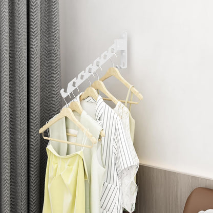Wall Mounted Clothes Drying Rack, Wall Clothes Hanger Foldable, Laundry Hanger Hook for Bathroom, Wall Clothes Rack Indoor, Perfect for Small Spaces, Matte Black