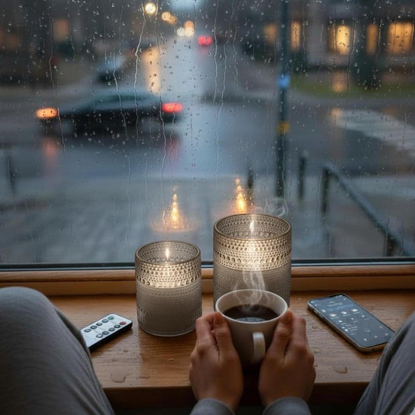 VENTA Set of 3 White Pillar Candles | Real Wax Battery Operated Flickering LED Candles with Remote | Timeless Decor for Farmhouse, Modern & Mantel Displays