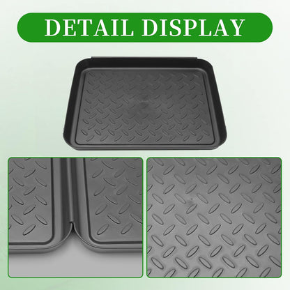 Anxingo 3 Pack (13.75 x 10.58 inches) Home Boot Tray Black Shoe Border Mat Heavy Duty Floor for Indoor Outdoor Pet Feeding Mat Rubber Shoe Mat-Trash Can Mat-Water Cooler Mat-Wet Shoe Mats
