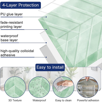 MORCART Peel and Stick Backsplash, 10 Sheets of 11.8"x11.8" - 3D Adhesive Waterproof Wall Tiles for Kitchen, Bathroom, Living Room, Subway Tiles, Gray-Apricot