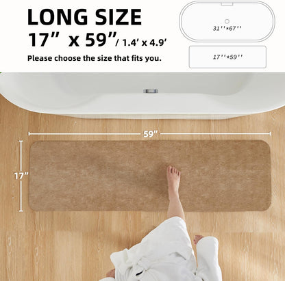 TYUU Bath Mat, Bathroom Rugs Non Slip Washable Thin Absorbent Quick Dry Bath Mat Fits Under Door Bathroom Floor Mat Perfect for Bath, Shower, or Sink 16"x24" Dark Grey