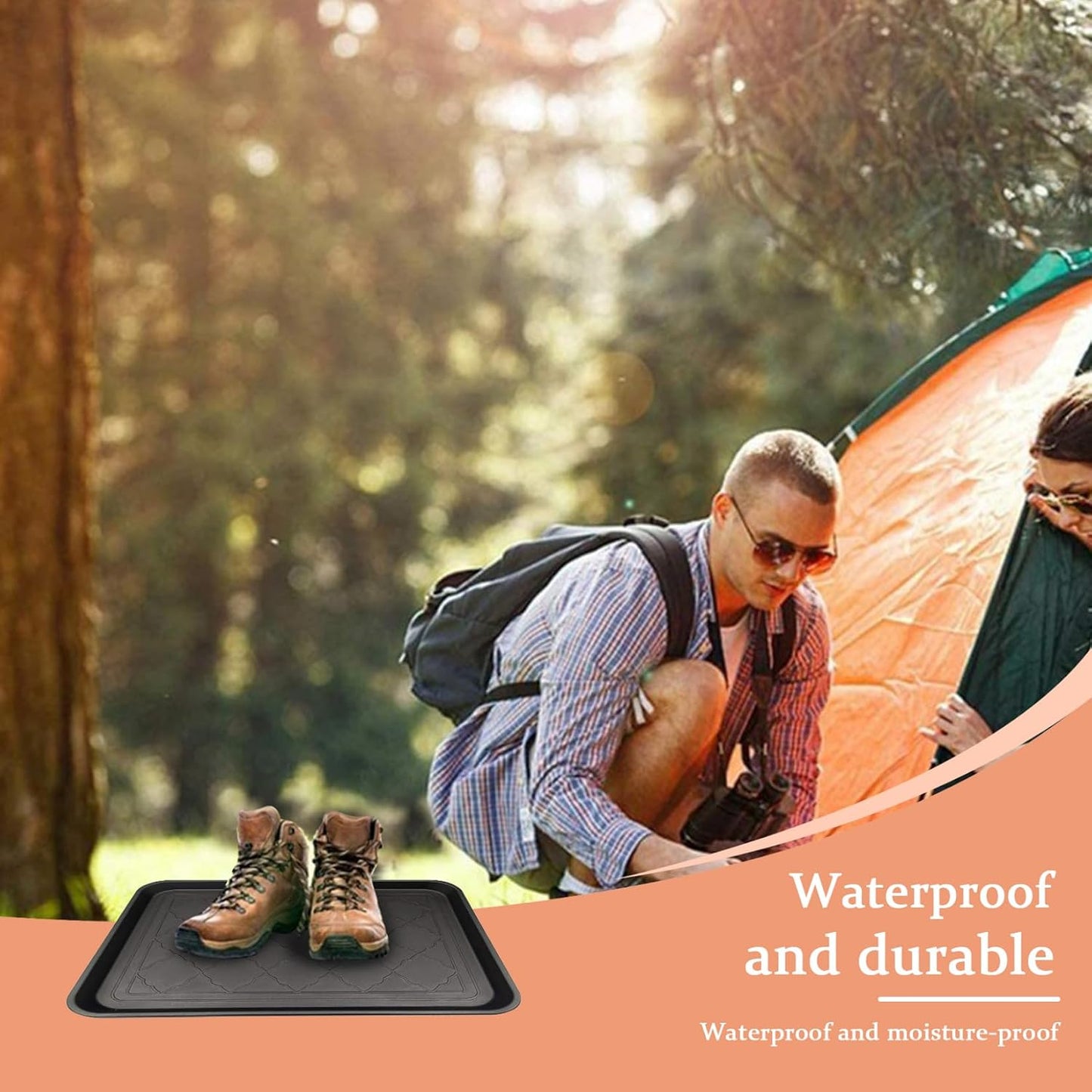 Boot Trays for Entryway, 2pcs Multi-Purpose Waterproof Boot Tray, Non Slip Shoe Mat Tray for Entryway Indoor and Outdoor Use(18x14inch)