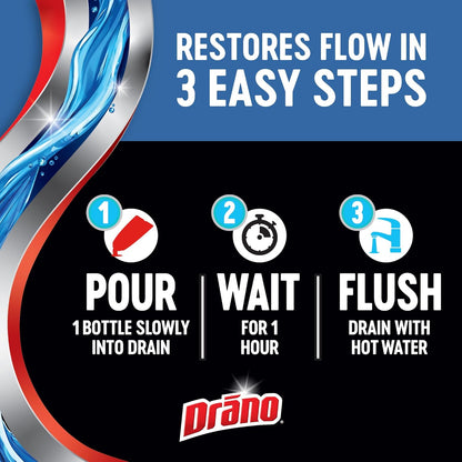 Drano EarlyAction Foamer, Drain Clog Remover & Cleaner, Unclogs Hair, Grease, Soap & Slow Drains, Removes Sources of Odor, Safe for Septic, Pipes, Garbage Disposals, Showers & Sinks, 17 Fl Oz