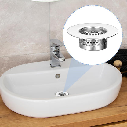 3 Pack Bathroom Sink Drain Strainer, Stainless Steel Drain Cover Sink Hair Catcher Mop Pool Slop Sinks Filter Rust-Proof Mesh Screen for Bathtub, Laundry, Utility, RV Sinks (Fits 1.25" to 1.6" Hole)