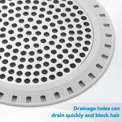 Shower Drain Hair Catcher,Aluvor Shower Drain Cover Bathtub Drain Strainer | Weighted Metal Hair Trap Stopper Sink Protector Filter Bathroom Flat Strainer Stopper (Silver gray)