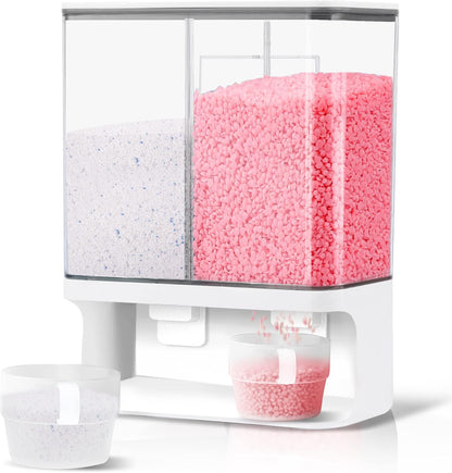 105 Oz Laundry Detergent Dispenser with Nail - Wall Mounted Scent Booster Beads Container, Softener Beads Storage, Rice Dispenser, Dry Food/Solid Grain Organizer