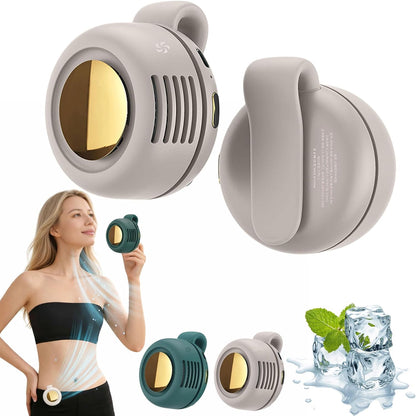 2026 New Portable Silent Mini Bladeless Electric Fan, Portable Small Clip On Fan, Rechargeable Adjustable 3-Speed Suspended Whirlwind Fans for Outdoor & Travel & Office, Travel Accessories (Green)