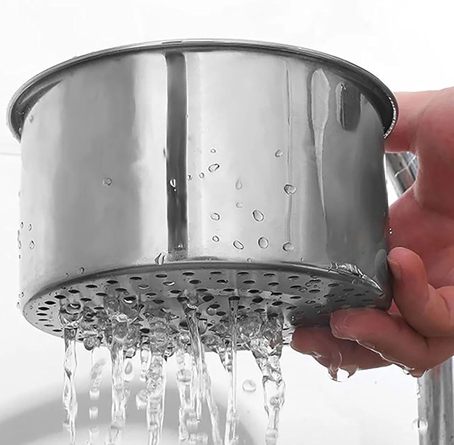 Washbasin Sink Drain Basket, Stainless Steel Kitchen Sink Strainer for Water Tap Drain Water (2)