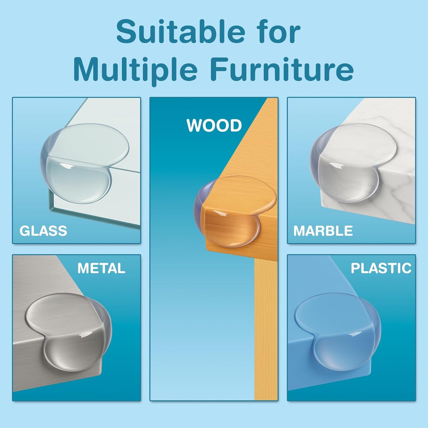 15 Pcs L-Shape Corner Protector for Baby Proofing – Clear 4cm x 4cm Edge Safety Bumpers for Furniture & Sharp Table Corners – Slim Profile Secure Adhesive Gel Pads Included