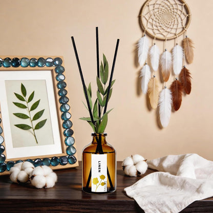 Reed Diffuser Set of 3, Eucalyptus, Linen & Lavender Scented Oil Diffusers with 15 Reeds, Long-Lasting Home Fragrance for Bedroom & Bathroom Decor, 1.7 fl oz Each, Total 5.1 oz
