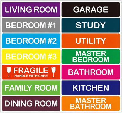 Color Coded Moving Labels for Boxes 20 Sheets, 280 Stickers，3 | 14 Color Varieties, Includes Fragile Labels, Residue-Free Removal, Strong Self-Adhesion, Multi-Surface Use