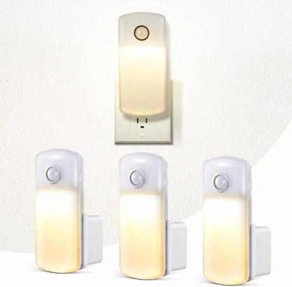 Enhon 4 Pack Emergency Power Failure Night Lights, Motion Sensor Night Light, Automatic Dusk to Dawn, Emergency Lights for Home, Bedrooms, Hallways, Black Outs, Rechargeable