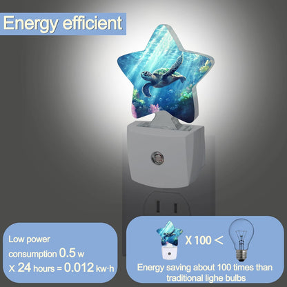 Lavender Butterfly Nightlight,Summer Flowers Star Night Lights Plug into Wall Decorations for Bedroom Bathroom,Dusk to Dawn Sensor Kitchen Hallway Stairs Energy Efficient Desk Lamp