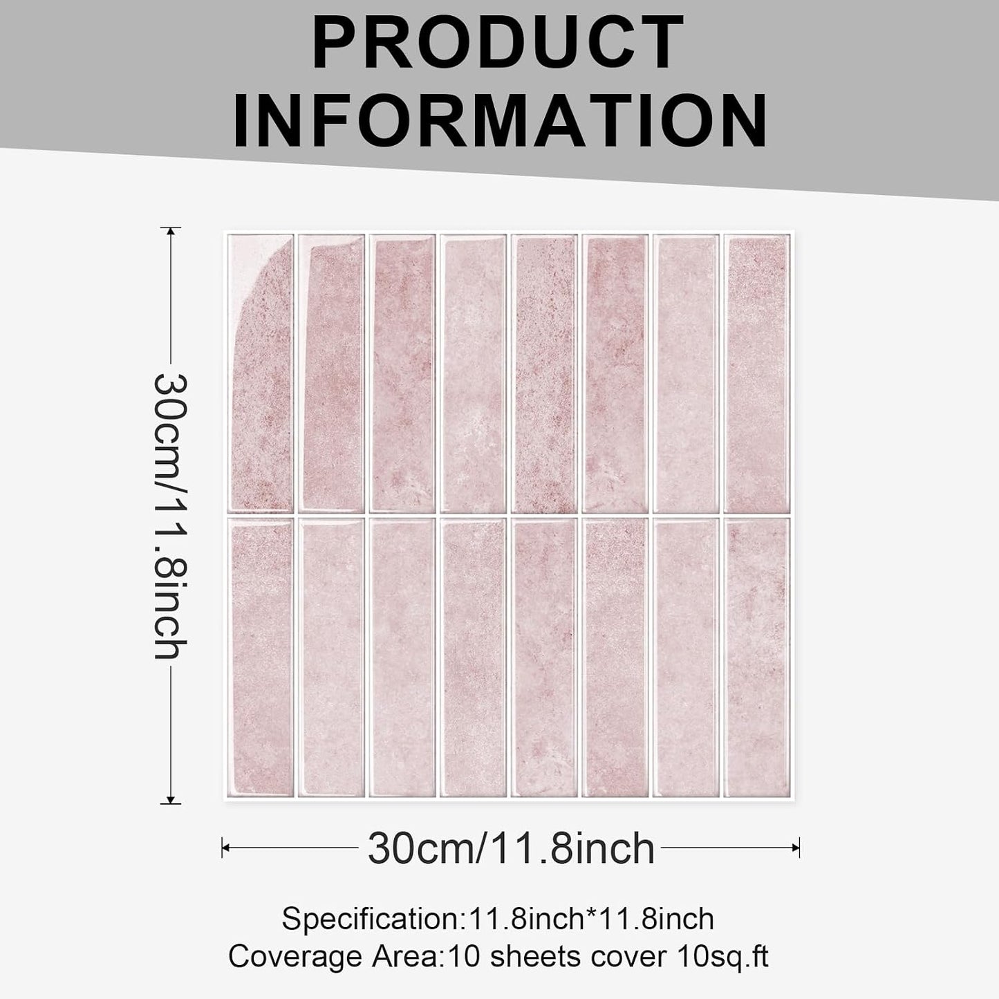 10 Sheets Thicker Design Peel and Stick Backsplash, Self Adhesive Wall Tiles, Stick on Backsplash for Kitchen and Bathroom, 11.8"x11.8",Beige