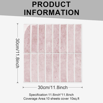 10 Sheets Thicker Design Peel and Stick Backsplash, Self Adhesive Wall Tiles, Stick on Backsplash for Kitchen and Bathroom, 11.8"x11.8",Beige