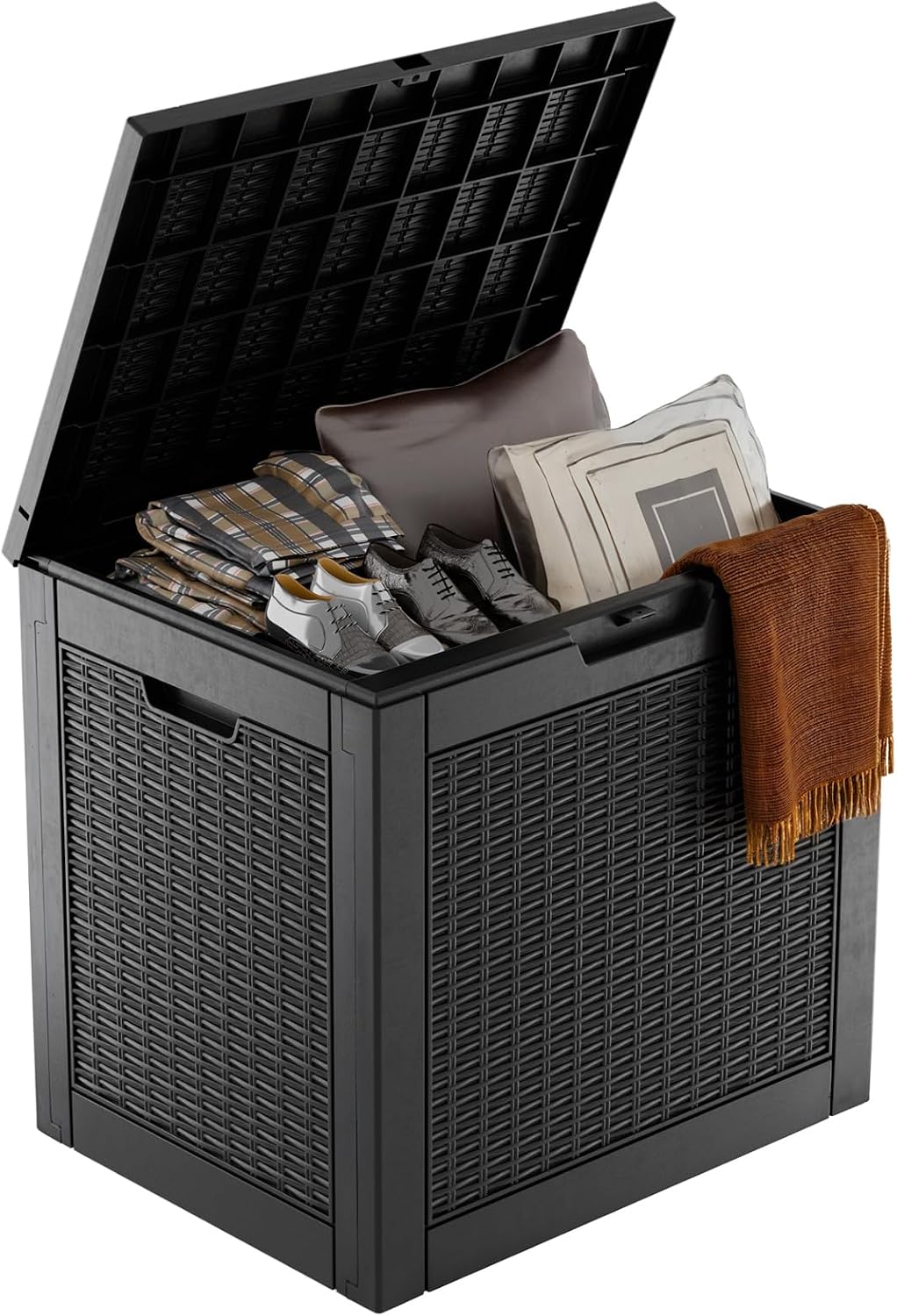 50Gal Outdoor Storage Box Anti-Theft Delivery Box Lockable Deck Box | Heavy-duty UV & weatherproof resin for secure parcel drop, patio cushion storage, garden tools & porch package organization