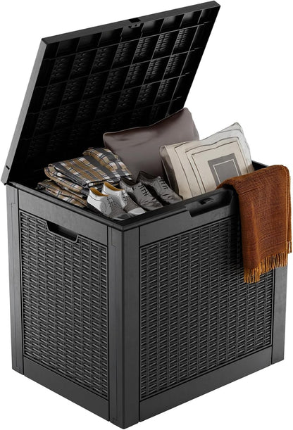 50Gal Outdoor Storage Box Anti-Theft Delivery Box Lockable Deck Box | Heavy-duty UV & weatherproof resin for secure parcel drop, patio cushion storage, garden tools & porch package organization