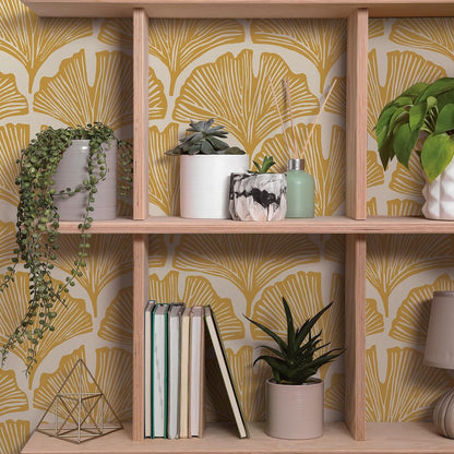 Tempaper x Novogratz Waverly Blue Feather Palm Removable Peel and Stick Wallpaper, 20.5 in X 16.5 ft, Made in The USA
