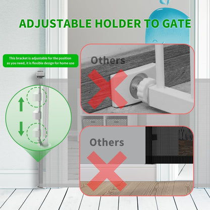 Upgraded Retractable Baby Gate for Stairs, 33"Tall Expands 71"Wide Ideal Safety Solution Dog Gate for Stairs Doorways Hallways Indoor Outdoor Mesh Baby Gate Retractable Screen Door(White,86CMx180CM)