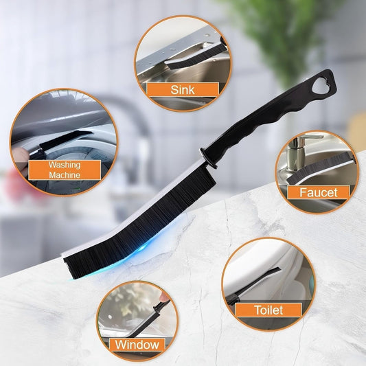Crevice Cleaning Brush Cleaning Supplies Cleaning Tools Essentials - Multi-Purpose Stiff Bristle Scrub Brush for Bathroom, Kitchen, Windows, Faucets, Toilet, Grout, Car Household 2 Pcs