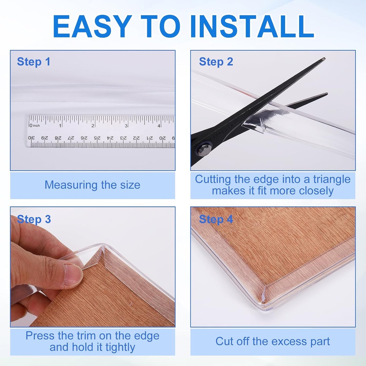 uxcell Clear Edge Trim, 13.1Ft Silicone U Channel Edge Protector, Edges Guards Fits 1/32"-3/32" for Car Doors Sheet Metal Parts (3/16" W x 3/8" H)
