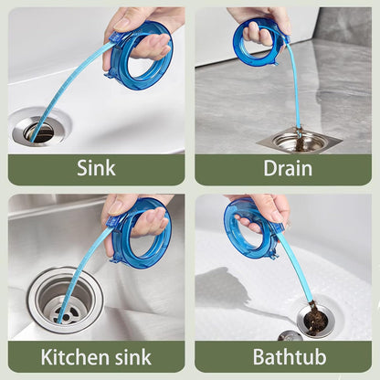 35" Flexible Drain Snake Grabber Tool, Upgraded Hair Clog Remover for Sink, Shower & Bathtub, Easy Reach Plumbing Weasel