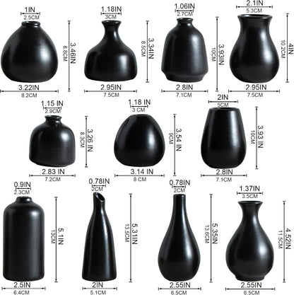 JOJUNO White Bud Vases, Small Ceramic Vase Set of 11, Mini Pottery Vases for Flowers, Decorative Pieces for Home Modern Decor, Boho Decor, Chic Accents for Living Room Dining Table Shelves