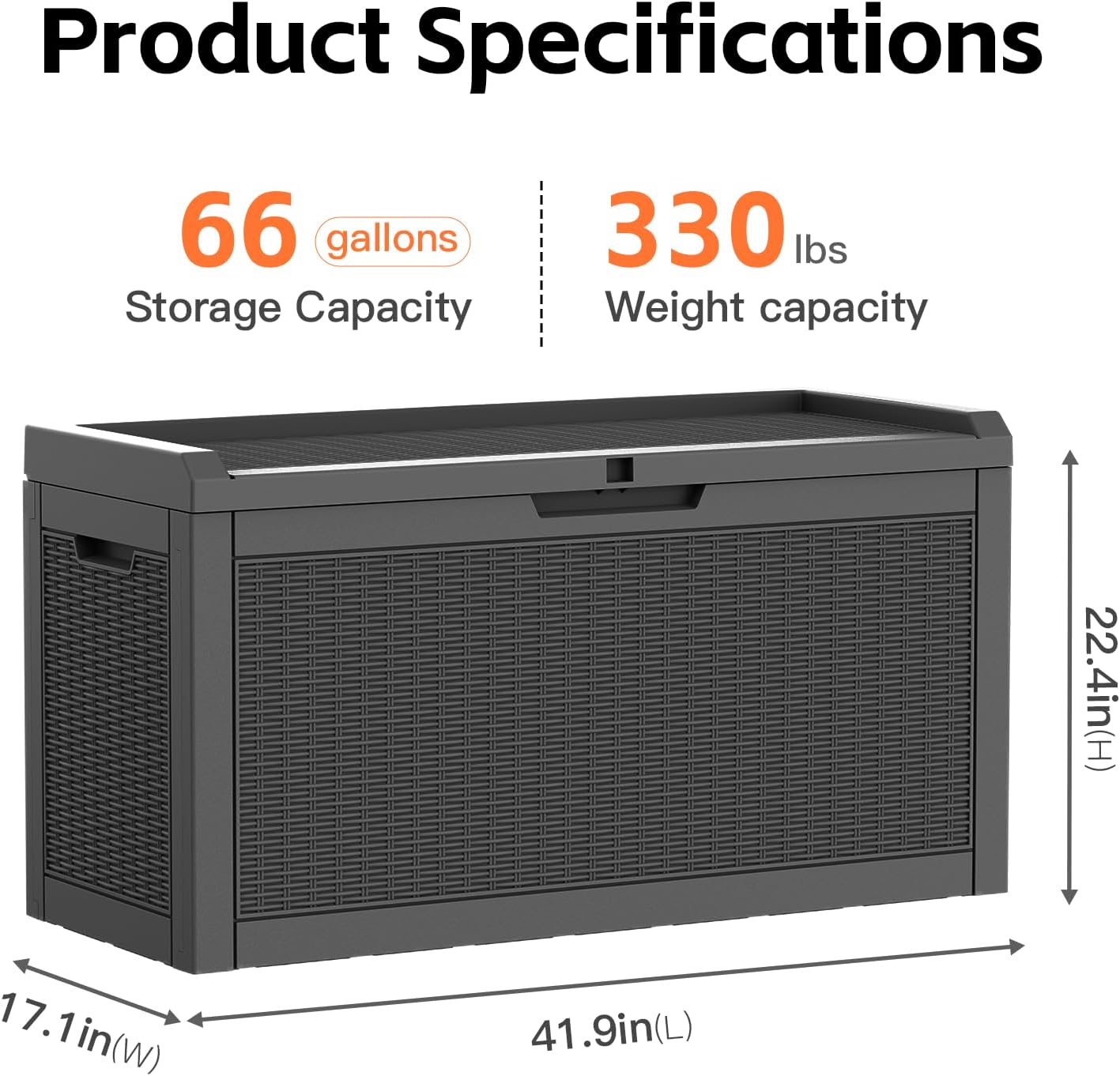 Outdoor Storage Box, 50 Gallon Waterproof Deck Storage Box, Lockable Patio Storage Bins for Package Delivery, Porch, Garden Tool, Cushions, Anti-Theft Weatherproof & UV-Resistant Parcel Drop Box