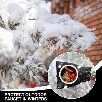 2 PACK Outdoor Faucet Cover Socks for Winter Freeze Protection Thickened Outside Garden Faucet Socks 5.9" W x 7.5" H (Black)