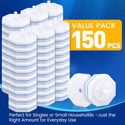 100 Count Disposable Toilet Brush,Toilet Cleaner Wand Refills Compatible with Most Toilet Brushes- No Falling Apart, Fresh Fragrance，4X Cleaning Power，Bathroom Cleaning.