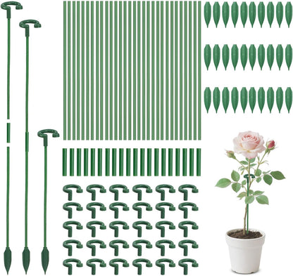 Pack of 30 Small Plant Stakes for Indoor Plants | 3 Size 6.7/10.7/14.6/ Inches Single Stem Plant Support Stakes for Phalaenopsis/Orchid Flower/Roses/Chrysanthemum/Succulent