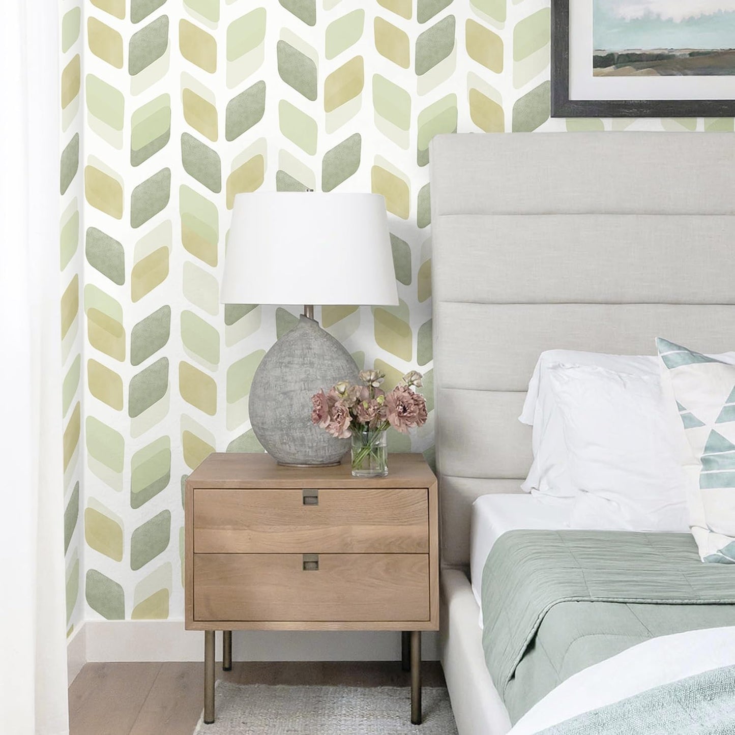 Boho Wallpaper Neutral Peel and Stick Wallpaper 78.7"x17.3" Geometric Wall Paper Beige and White Contact Paper Textured Removable Vinyl Waterproof for Bedroom Farmhouse Kitchen Bathroom