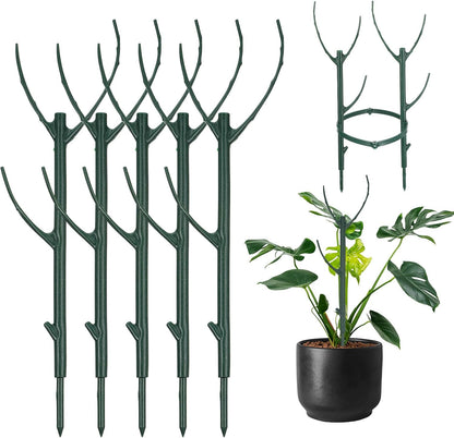 5 Pack Monstera Plants Support Stackable Plant Support Stakes Pothos Climber Supports Vine Plant Sticks Stakes with Plants Clips Ties for Indoor Outdoor Vine Orchid Perfect Moss Pole Replacement
