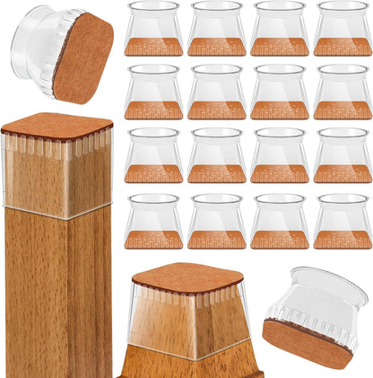 Chair Leg Floor Protectors, 24 Pack Silicone Furniture Pads for Hardwood Floors, Anti-Scratch Furniture Sliders Felt Pads, Noise-Reducing Chair Feet Covers, Table Legs Fit Sizes to(1.3" to 1.97")