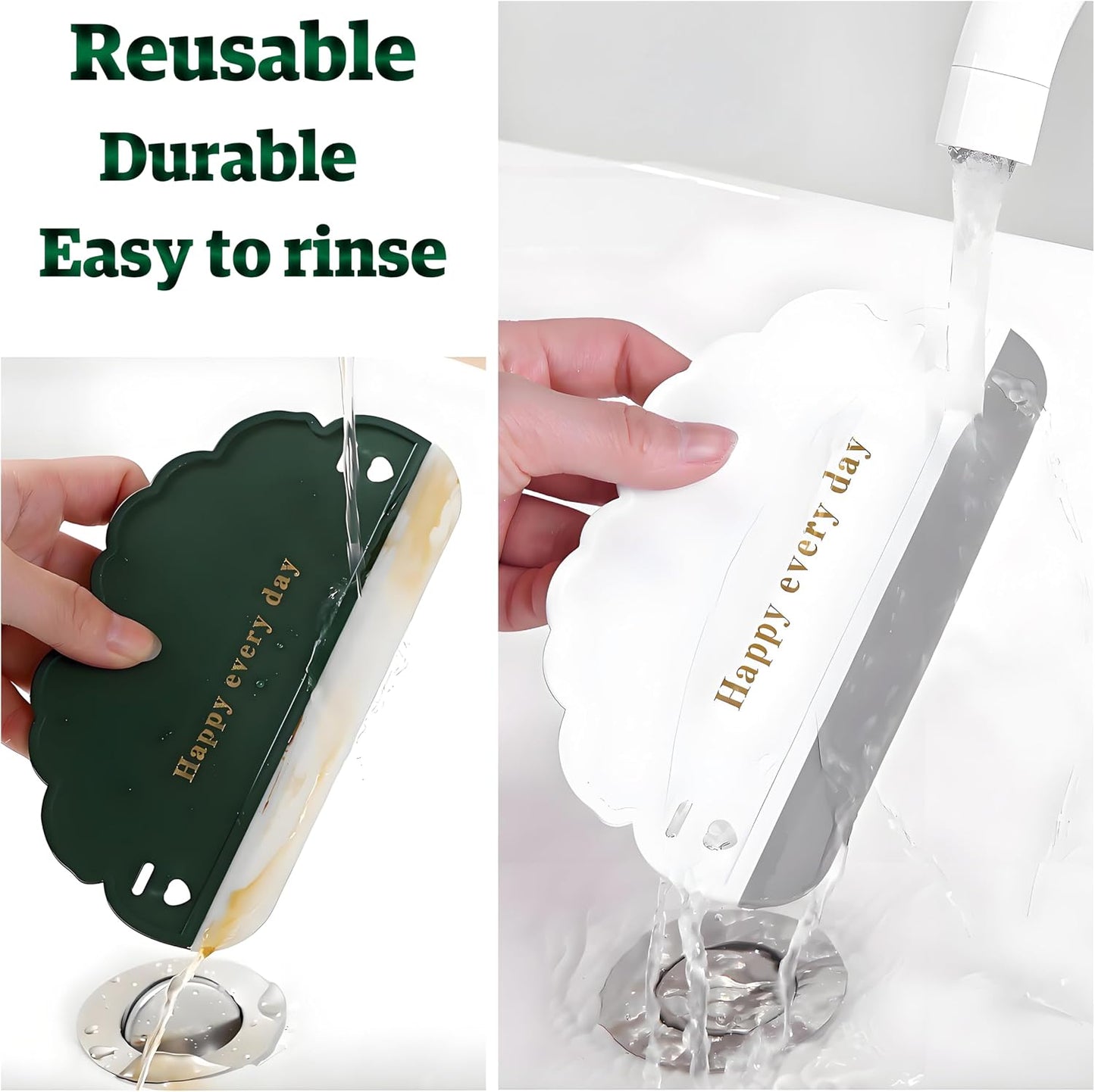 Squeegee Bathroom Glass Door Cleaning Scraper with Hanging Hook, Silicone Mini Kitchen Countertop Squeegee, Water Wiper Scraper for Sink Tiles Cleaning Tools (Swan 2PCS)