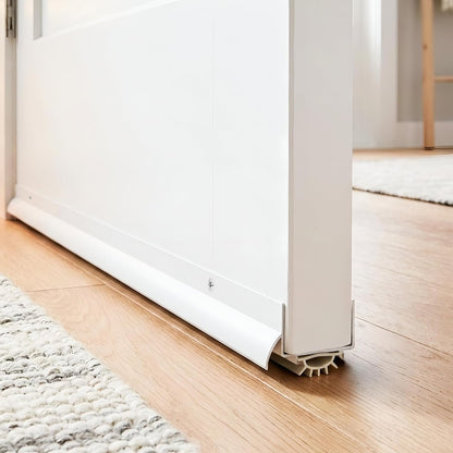 BARZEN Aluminum U Shaped Door Bottom Sweep with Drip Cap - Under Door Seal for Exterior Doors - Screw On Weather Stripping Door Seal - Weatherstrip Bottom of Door - Aluminum Mill, 36 Inches