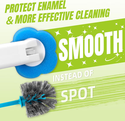 Disposable Toilet Brush, Extended Handle with 12 Cleaner Refills Toilet Brush for Toilet Bowl Cleaners, Bathroom Cleaning