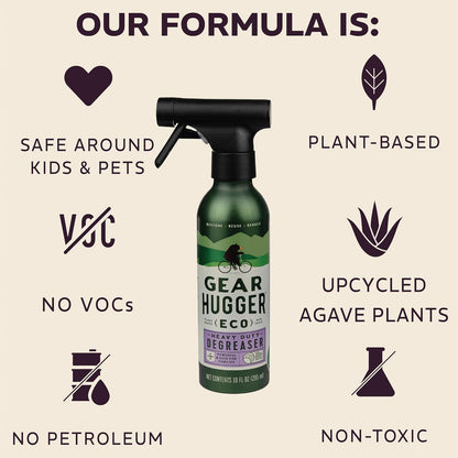 Gear Hugger All-Purpose Degreaser Spray Bottle (10 oz, Pack of 1) – Home & Kitchen Eco Friendly Cleaning Supplies, Powerful Degreaser Spray for Countertops & Household Surfaces, Plant Based, Non-Toxic