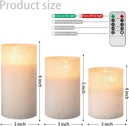 ANGELLOONG Flickering Flameless Candles, Realistic Battery Operated Candles with Remote and Timer, Set of 3 LED Candles for Room Fall Home Wedding Decor Centerpieces Table Party Valentines Decorations