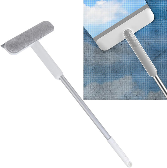 Screen Brush Window Screen Cleaner Cleaning Brush Double Sided Detachable Head Comfort Grip Scraping Effect with Small Dusting for Home Window Mesh