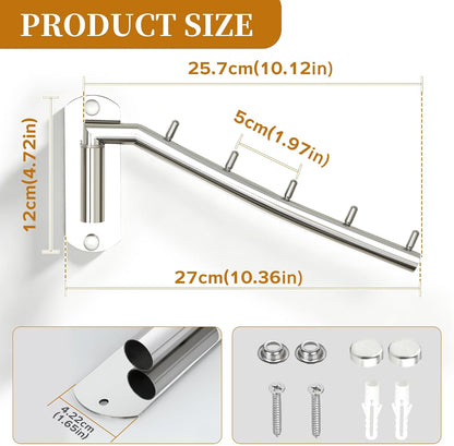 Alise Swing Clothes Hanger Rack,Black Garment Racks Wall Mounted(2P) | Clothes Bar-Hanger Hooks Heavy Duty Swivel Drying Rack Clothing Hanging System Closet Storage Organizer