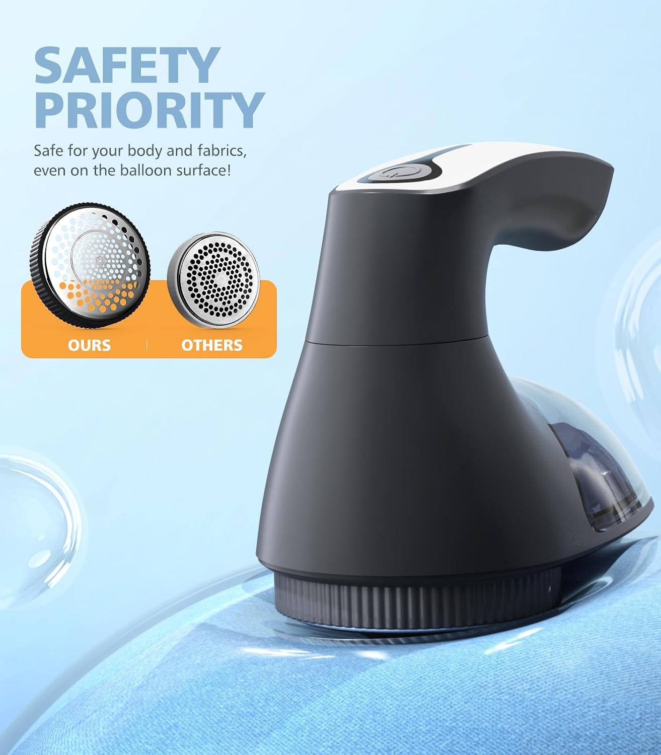 POPCHOSE Fabric Shaver, Lint Remover for Clothes, Lint Shaver with 6-Leaf Blades & 2 Speed, 2000mAh Rechargeable, Sweater Shavers to Remove Pilling, Electric Lint Remover for Couch, Furniture, Fuzz